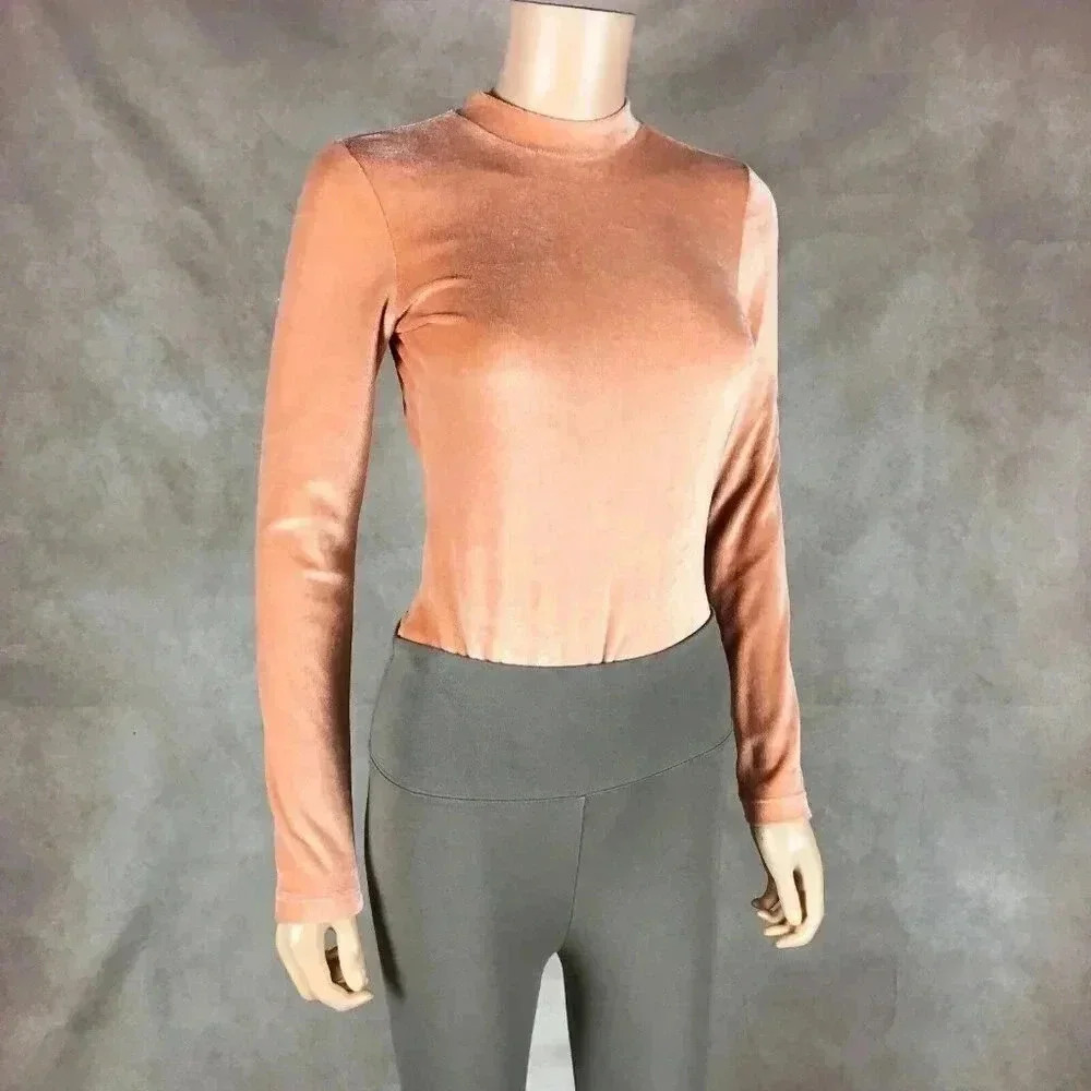 Urban Outfitters Velvet Long Sleeve Bodysuit SMALL - Picture 5 of 13